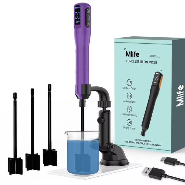 🎨🔋 Mlife Upgraded Resin Mixer: Elektrischer Handmixer für Epoxidharz mit Timer-Funktion