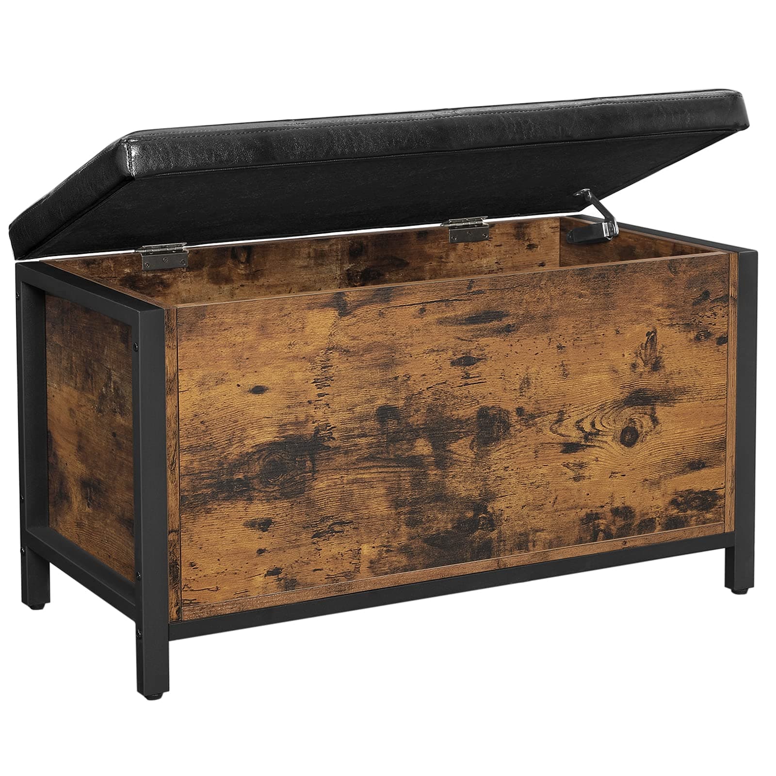 🛋️ VASAGLE Sitzhocker, Sitzbank, Betttruhe mit Stauraum | Vintage-Stil | Kunstleder | Industriestil