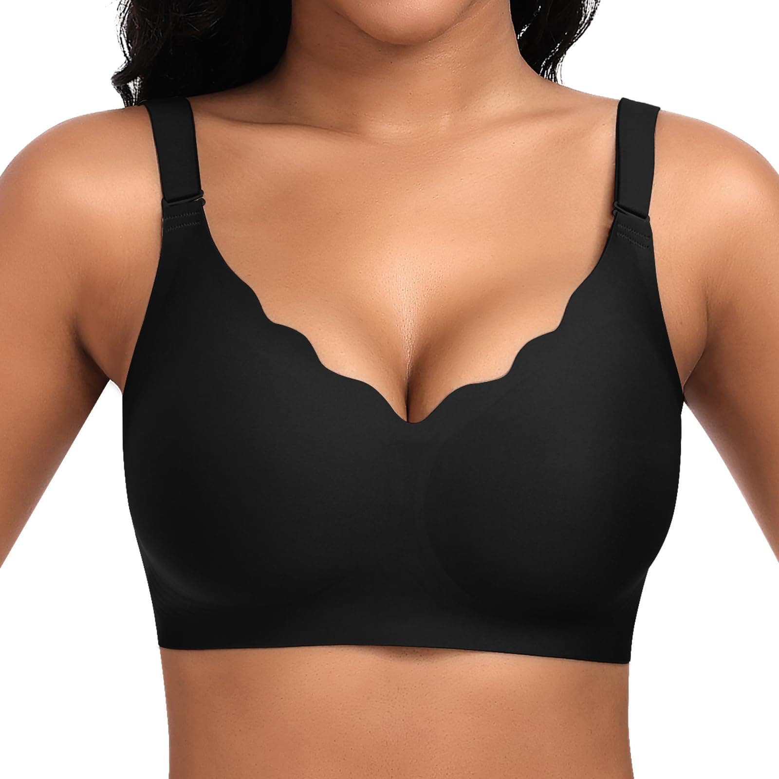 🌟 Jiuday BH Damen ohne Bügel Große Brüste Nahtloser Push Up BH 🌟