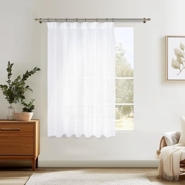 🌿 MRTREES Gardine Weiß Transparent 170x200cm (HXB) 1er Set Kinderzimmer Voile Gardinen Mädchen mit Kräuselband Vorhänge Halbtransparent 🌟