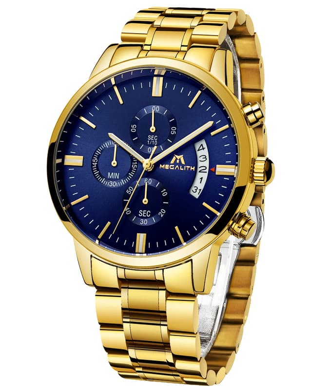 MEGALITH Herrenuhr Militär Chronographen Herren Wasserdicht Analog Armbanduhr Großes Ziffernblatt ⌚