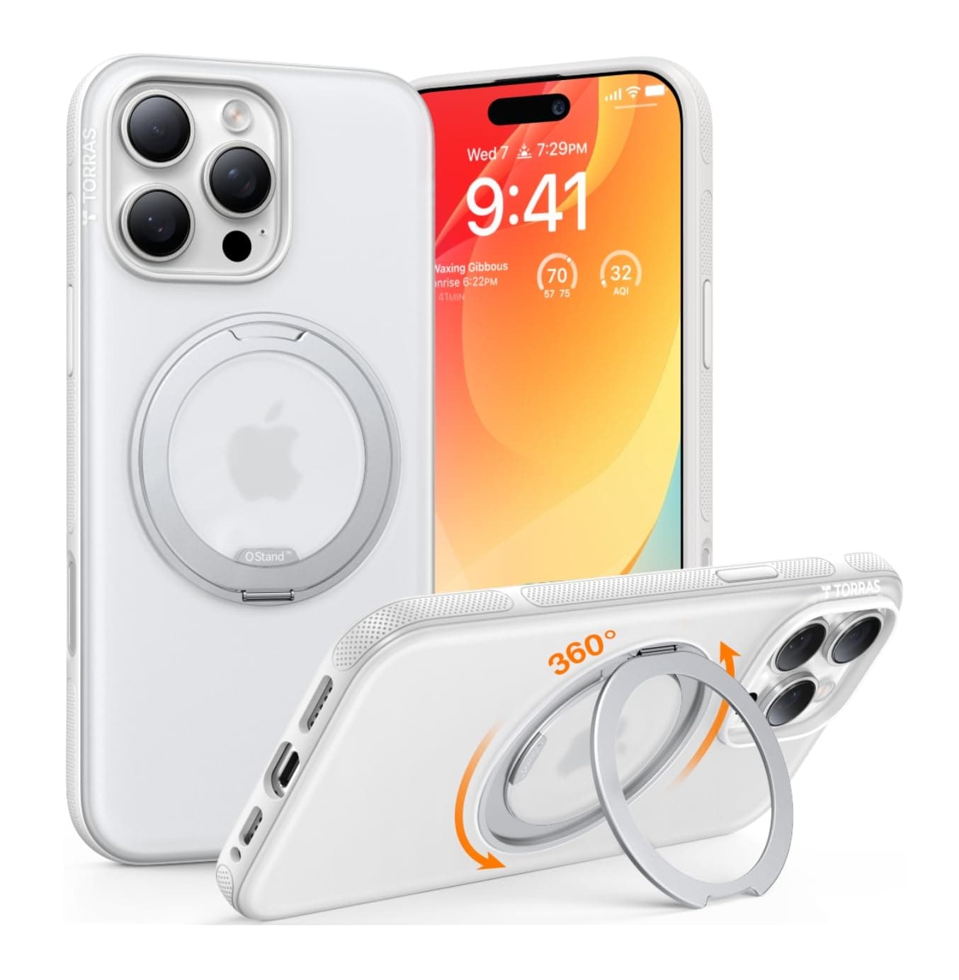 TORRAS 360° Ostand OFitness iPhone 15 Pro Hülle für MagSafe