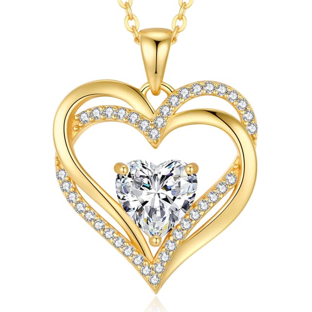 CDE Kette Damen Herzkette 925 Sterling Silber Geburtsstein Halsketten Schmuck ❤️