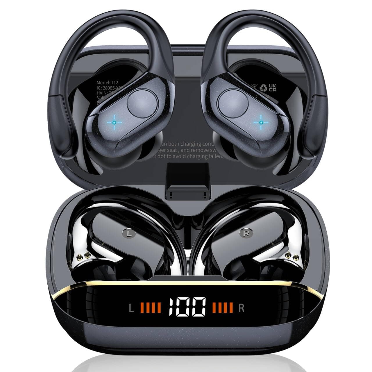 🎧 Bluetooth Kopfhörer Sport: 75H Spielzeit, IP7 Wasserdicht, HiFi Stereo, LED-Anzeige