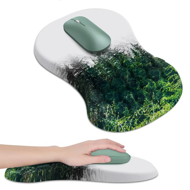 🖱️🌲 Zalava Ergonomisches Mauspad Mit Gelkissen und Handgelenkstütze - Memory Foam Zur Entlastung Des Handgelenks