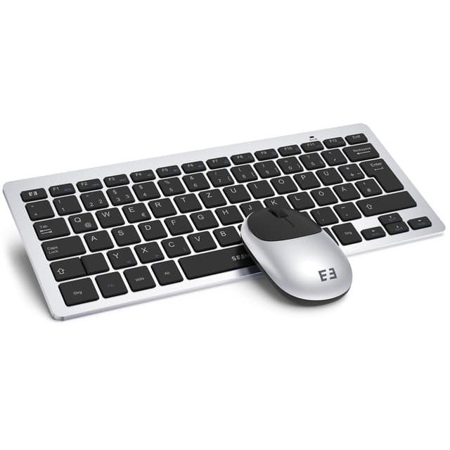 🌟 seenda Funktastatur mit Maus, Kleine Tastatur Maus Set kabellos mit USB Empfänger