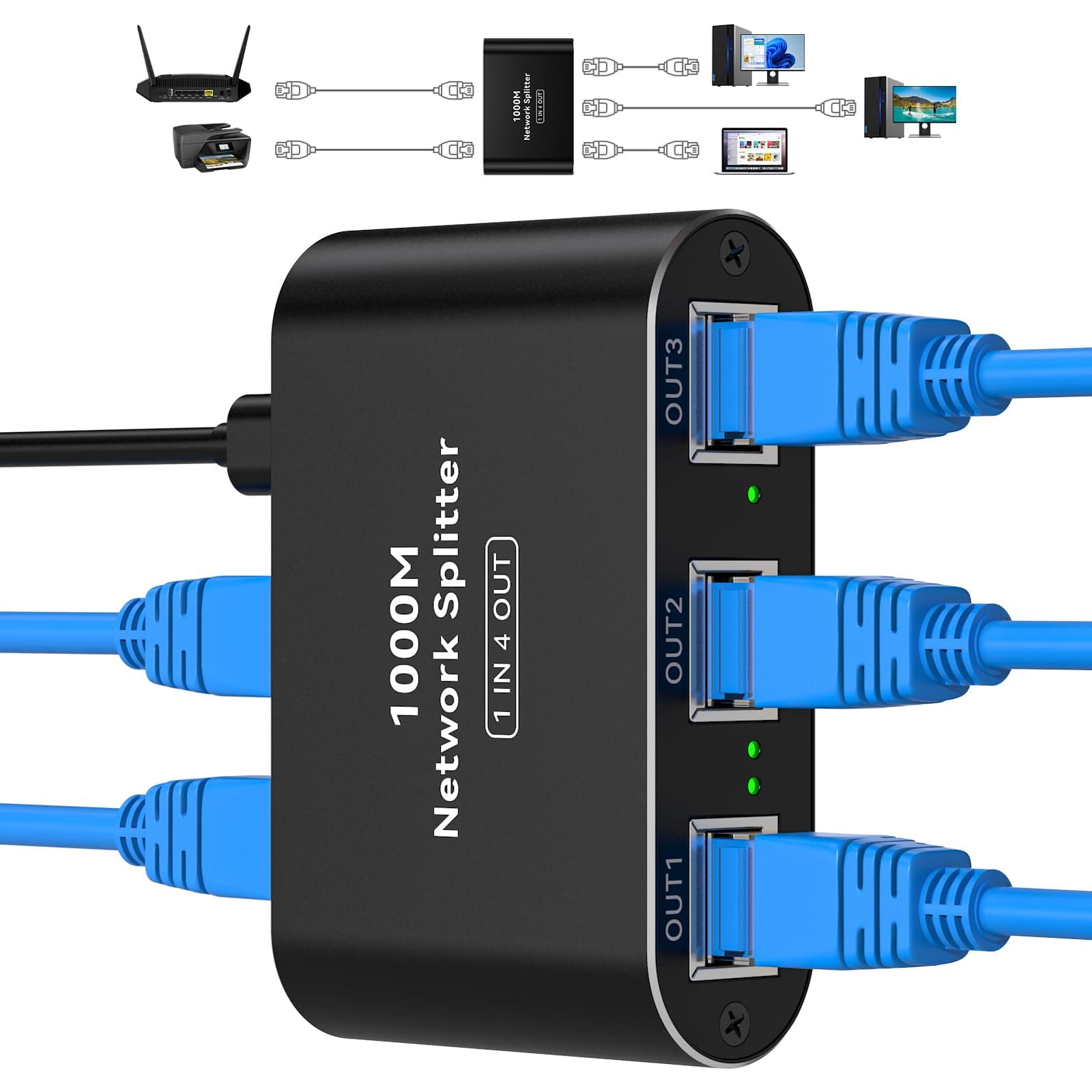 🔌 VPFET Netzwerk Switch 4 Port 1000Mbps Lan Splitter 1 auf 4 Gigabit RJ45 Ethernet Switch 🌐