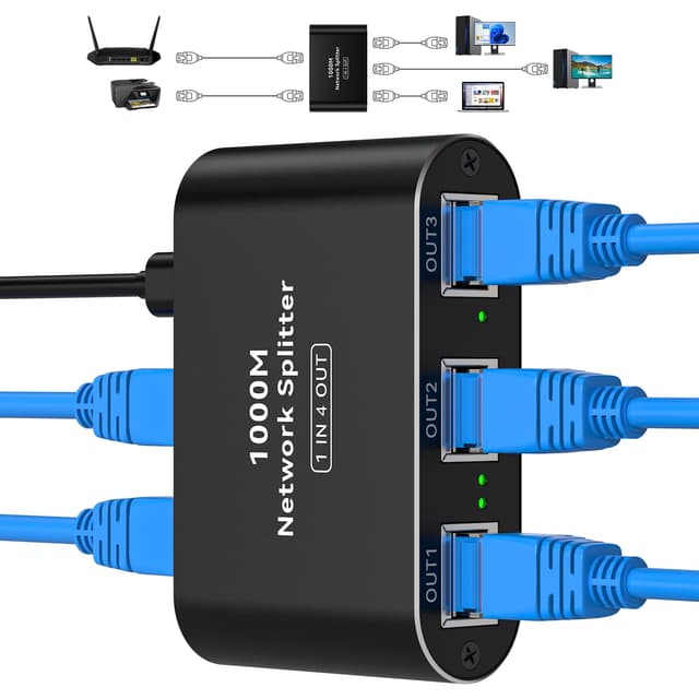 🔌 VPFET Netzwerk Switch 4 Port 1000Mbps Lan Splitter 1 auf 4 Gigabit RJ45 Ethernet Switch 🌐