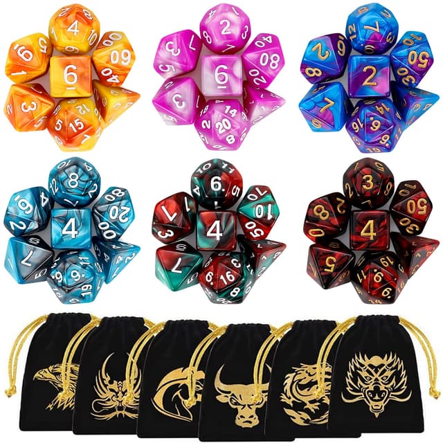 QMAY Polyedrische Würfel, 6 x 7 (42 Stück) 🎲🎲