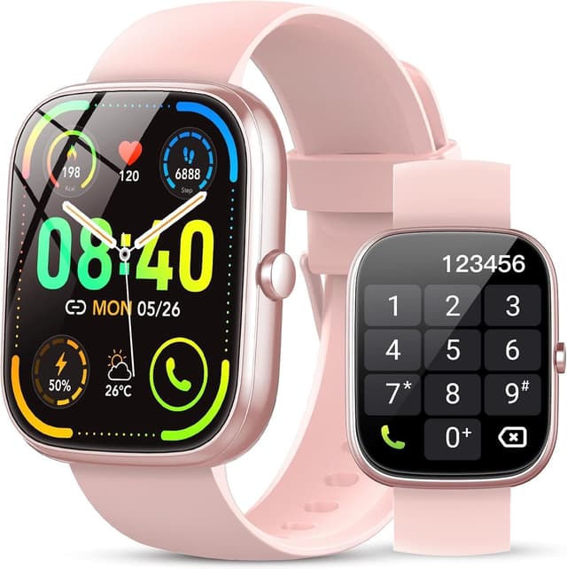TAOPODO Smartwatch Damen, 1,91" HD Touch Smart Watch mit Telefonfunktion, 115+ Sportmodi, IP68 Fitness Tracker - Rose Gold