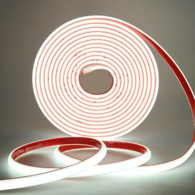 Wisada AC220-240V Neon LED Streifen Selbstklebend, 1M 288LEDs/m 🌟 Superhell Flexible FCOB LED Leuchtband 🌈 (Schnitt alle 50cm) 🎉 IP65 Kaltweiß COB LED Band mit Stromkabel für Weihnachten, Party-Deko Kaltweiß 1m