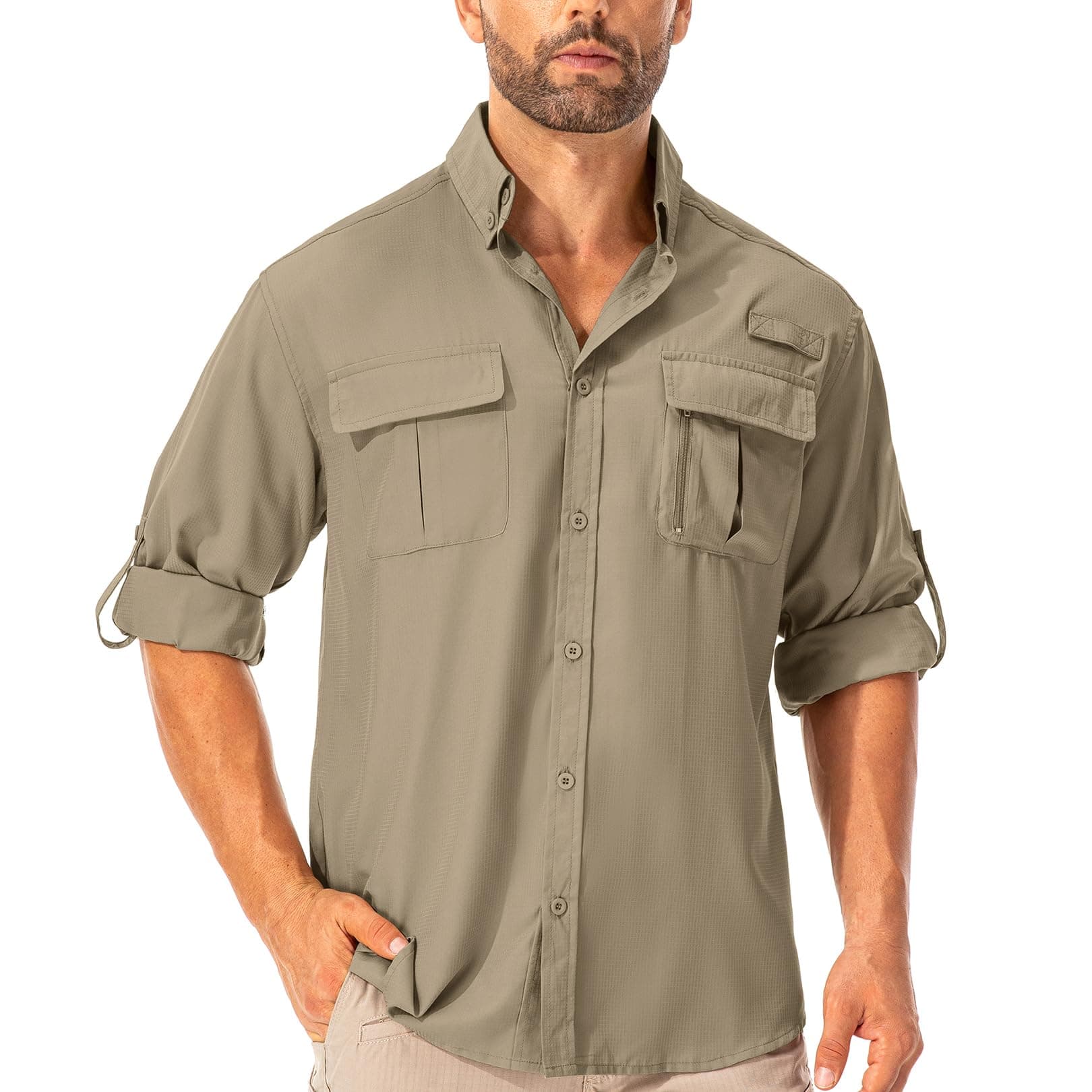 Asfixiado Hemd Herren Safari UPF50+ UV Schutz Wanderhemd Herren Langarm 🌞👕