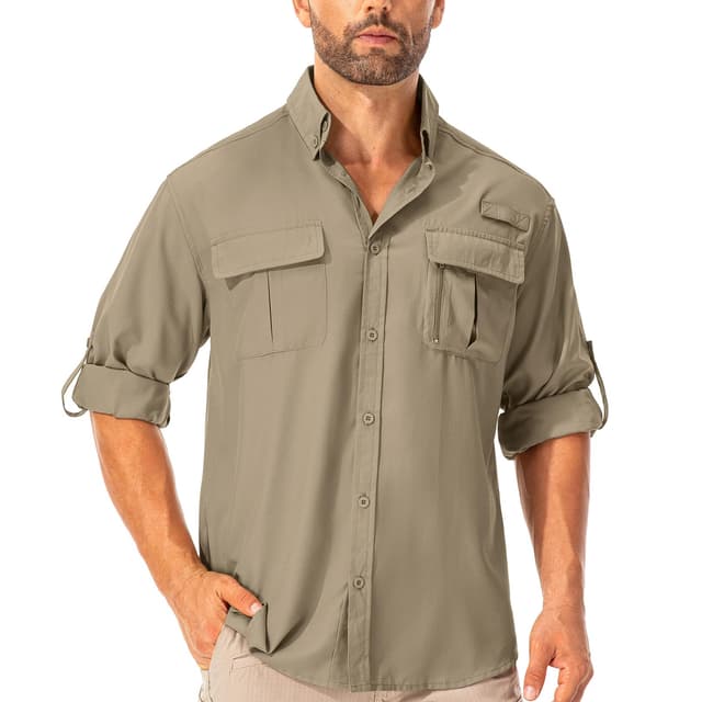 Asfixiado Hemd Herren Safari UPF50+ UV Schutz Wanderhemd Herren Langarm 🌞👕