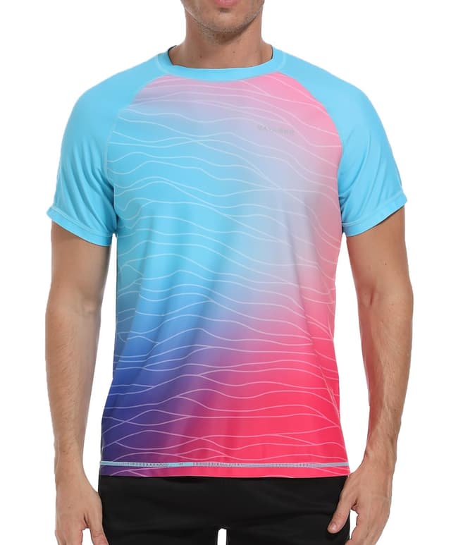 VAYAGER Herren UV Shirt Rash Guard T-Shirt Schwimm Shirt UPF 50+ 🌊🏄
