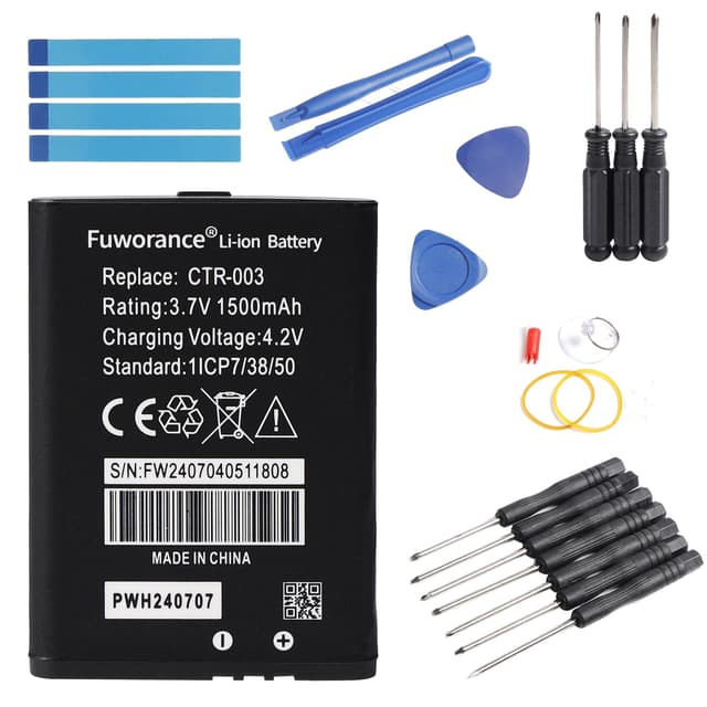 🎮 Fuworance 1500 mAh 3,7V Li-Ion Batterie für Nintendo 3DS, 2DS, 2DS XL & Switch CTR-003 🕹️