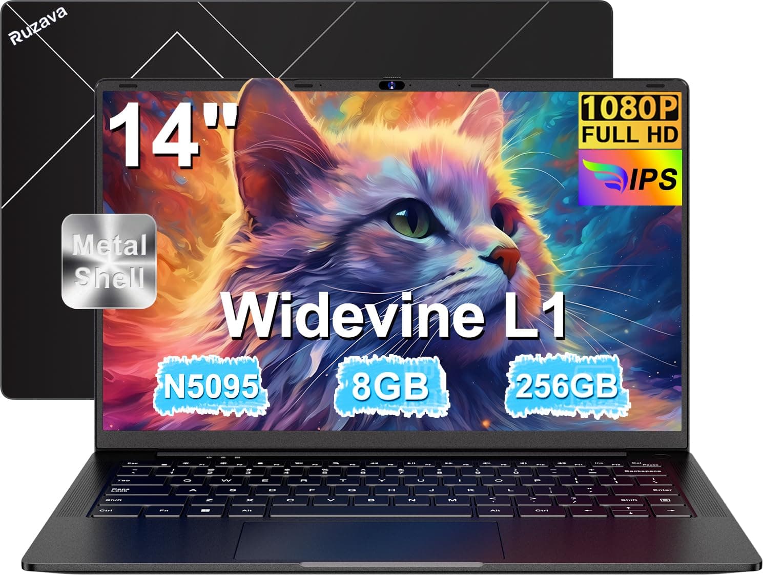 Angebot: Laptop 14 Zoll FHD IPS Display, Win11, Celeron N5095, 8 GB RAM 256GB SSD Schwarz