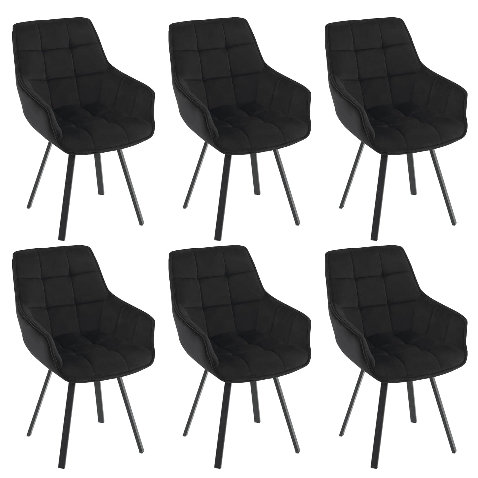 🪑🖤 EUGAD Esszimmerstühle 6er Set drehbar Schwarz - Modern & Bequem 🖤🪑