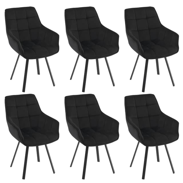 🪑🖤 EUGAD Esszimmerstühle 6er Set drehbar Schwarz - Modern & Bequem 🖤🪑