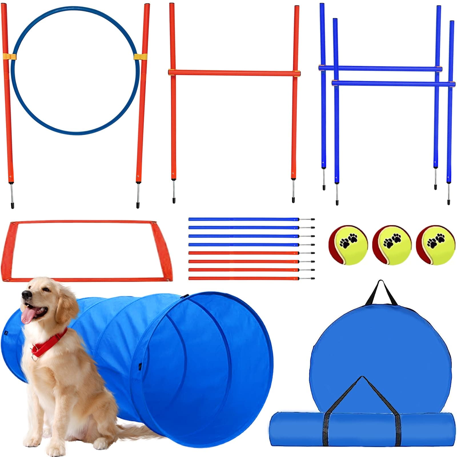 🐕 G TALECO GEAR Agility Set Hunde | 7-teiliges Set | Agility Ausrüstung für Hunde 🐶