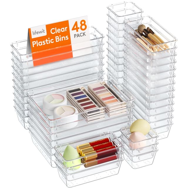 🌟 Mega Deal: Lifewit 48 Stücke Schubladen Organizer aus klarem Kunststoff 🌟