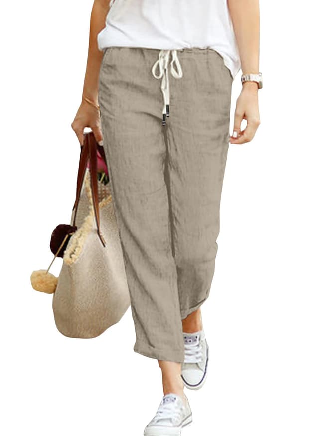 Damen Leinen Sommerhose 7/8 👖💃