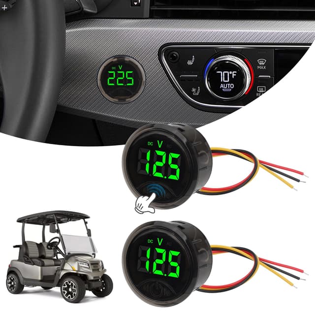 🌟 Linkstyle 2 Stück LED Digital Voltmeter, DC 12V 24V Auto Spannungsanzeige mit Touch Schalter 🌟