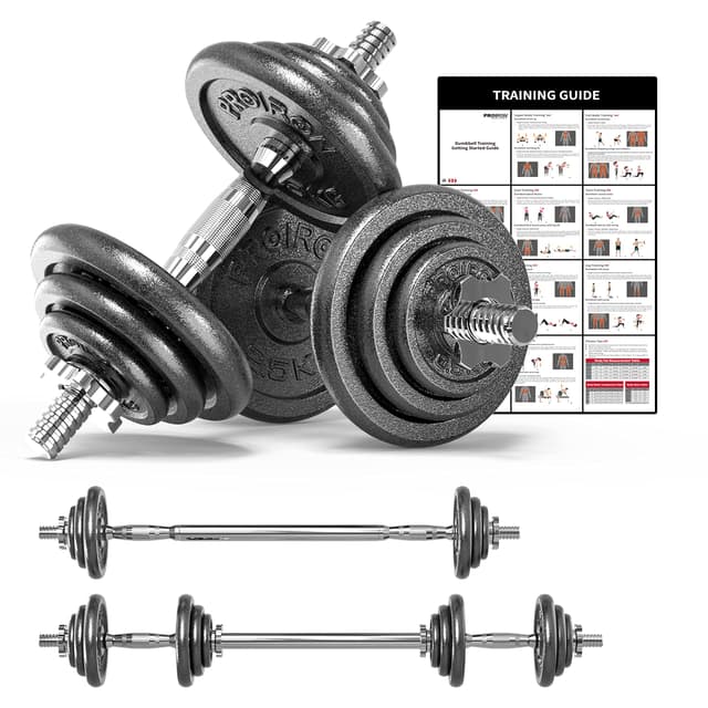 PROIRON Hanteln Hantelset aus Gusseisen 20KG Kurzhantel & Langhantel 🏋️‍♂️