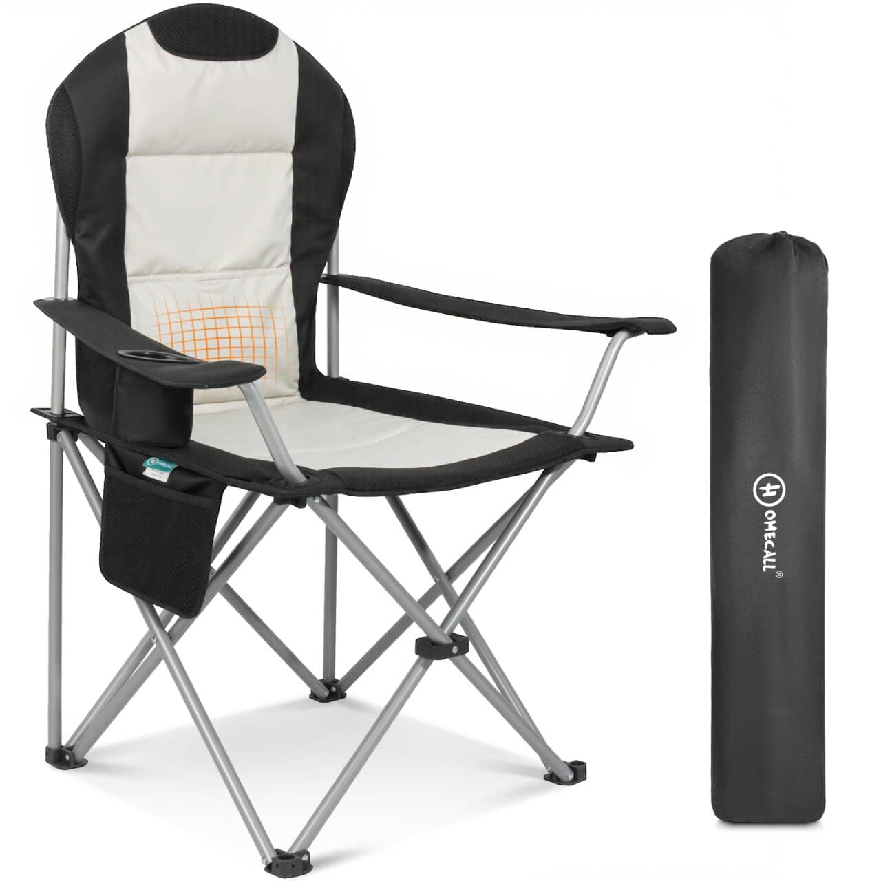 🏕️ Homecall Campingstuhl Faltbar 150kg Belastbar - Hochlehner mit Lendenwirbelstütze