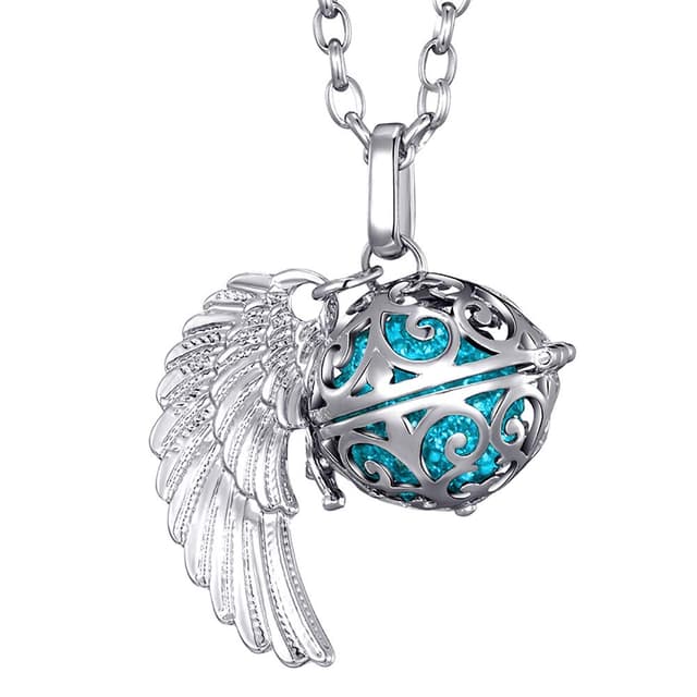Angebot: Morella Damen Schutzengel Halskette mit Engelsflügel und Klangkugel 🌟