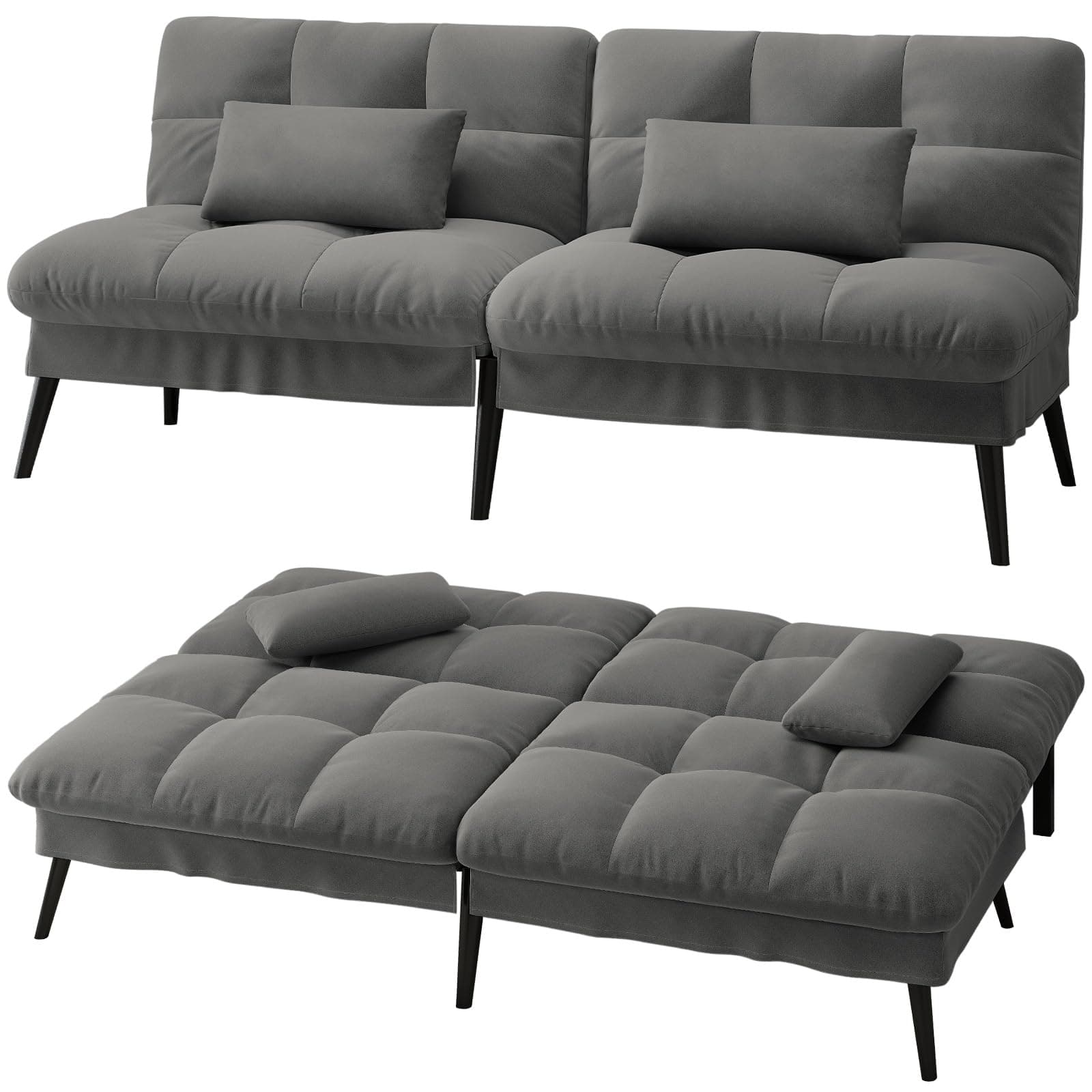 🌟 LUCKRACER Sofa 3 Sitzer Schlafsofa mit Schlaffunktion 🌙