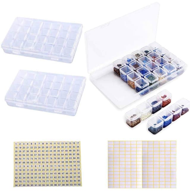 🌟 Eiito Diamond Painting Zubehör Boxen, 2 Pack 28 Grids Diamond Painting Aufbewahrungsbox 🎨