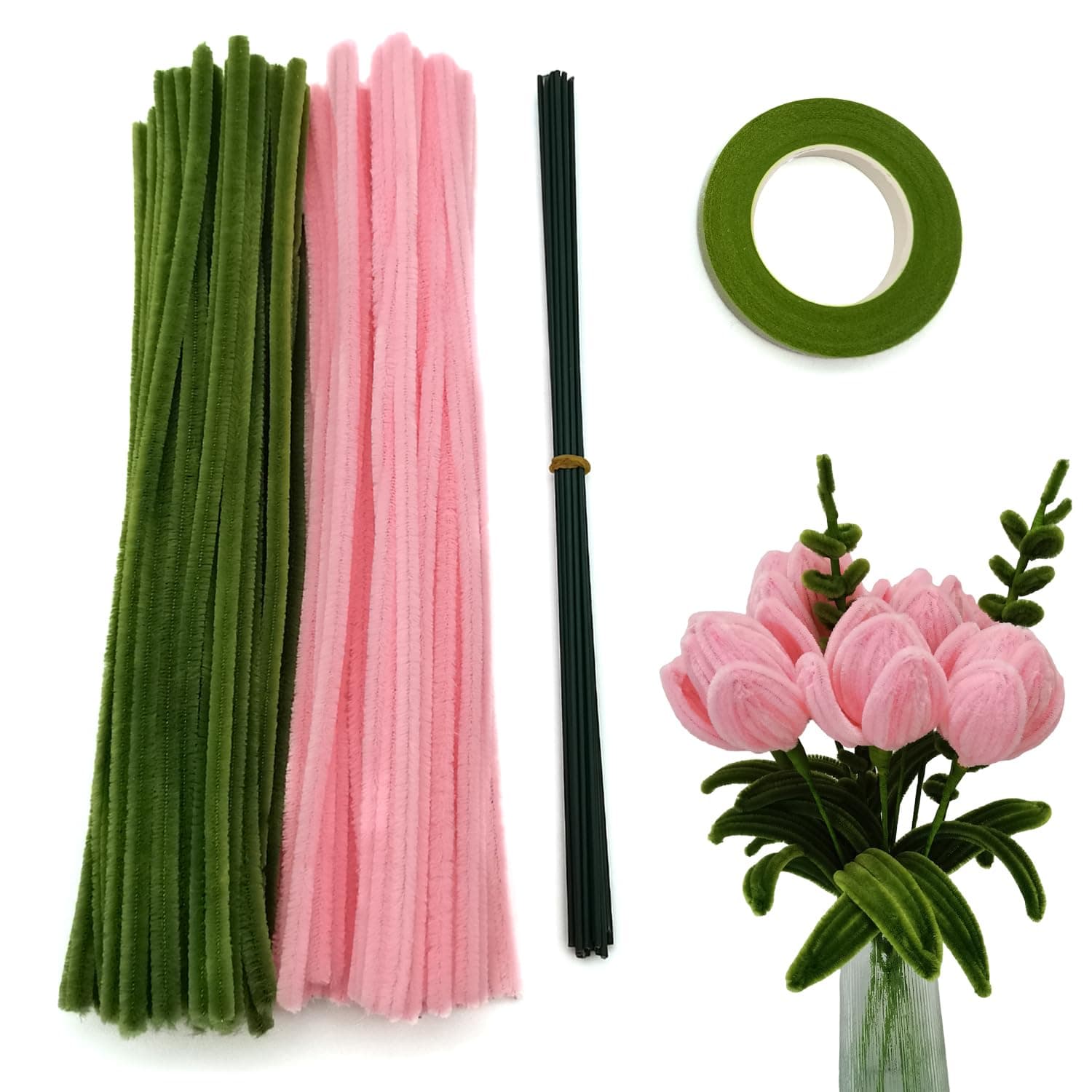 🌷 Kreatives Pfeifenreiniger Blumen Set für DIY-Projekte 🌿