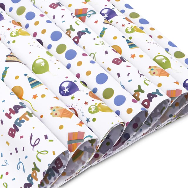 Larcenciel Seidenpapier, 60 Blatt Geburtstag Seidenpapier Verpackungsmaterial zum Basteln 🎁🎈