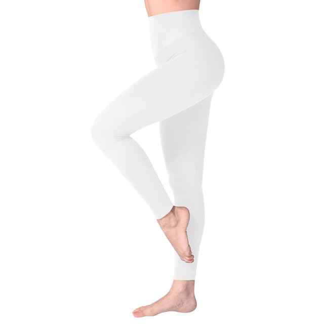 SINOPHANT Leggings Damen High Waist - Blickdicht Leggins mit Bauchkontrolle für Sport Yoga Gym #1er Pack Weiß L-XL 💪🏃‍♀️