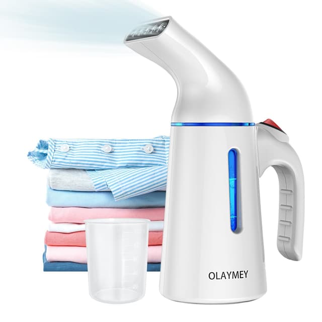 OLAYMEY Steamer Dampfglätter Reise, 700W Clothes Steamer 🌟 Tragbarer Steamer Reise 🌟 Vertikales Dampfbürste Klein