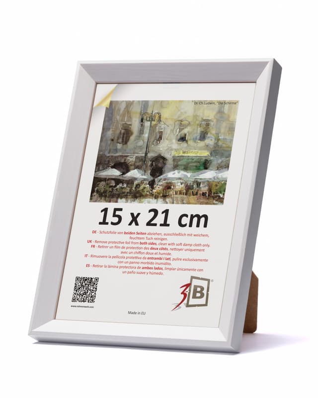 🖼️ 3-B Bilderrahmen VIK - Weiß - 15x21 cm (A5) - Holzrahmen 🖼️