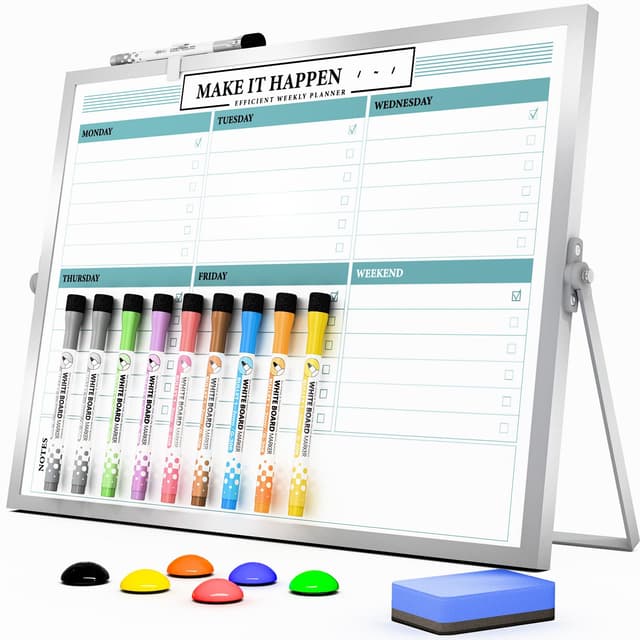 🌟Marsrock Whiteboard mit Ständer - Beidseitiger Wochenplaner 30x40 cm🌟