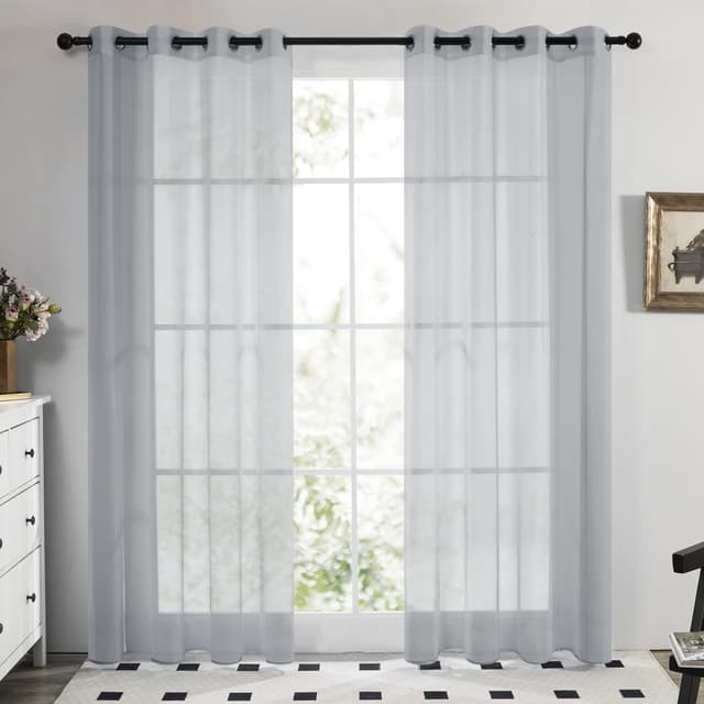 Deconovo 2er Set Transparente Gardinen 280x140 cm Grau 😍🏡