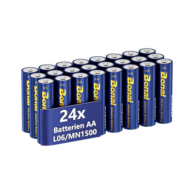BONAI Longlife Alkaline Batterien AA (24 Stück) 1,5V Mignon LR06 Batterie 🚀