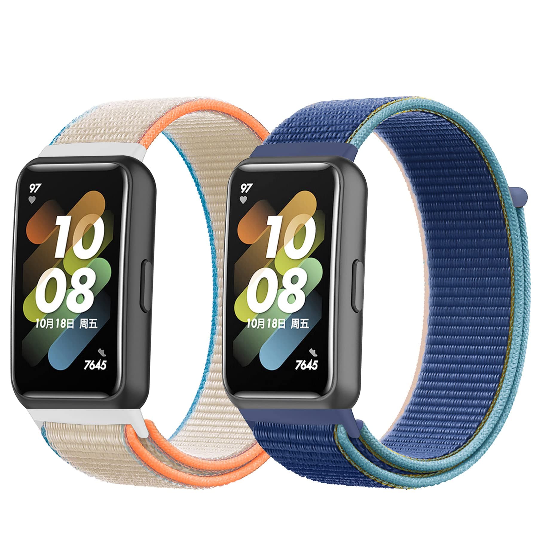 Keecuty 2 Stück Armband für Huawei Band 7, Nylon Armband Kompatibel mit Huawei Band 7 ❤️