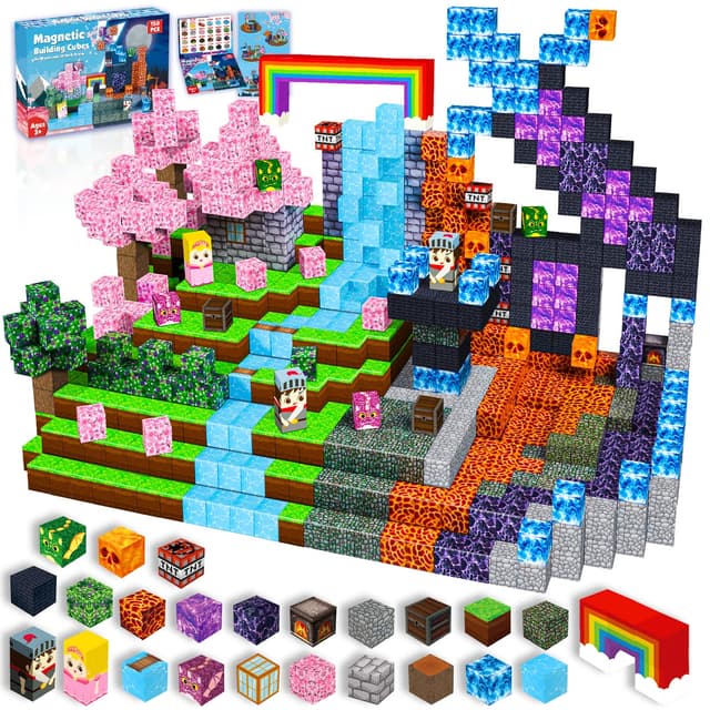 🏰👸🧩 GraceDuck Magnetische Bausteine - Dunkles Waldschloss - 150 Stück