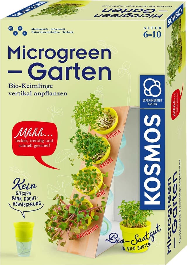 🌱🌿 KOSMOS 636135 Microgreen-Garten: Bio-Keimlinge für Kinderzimmer