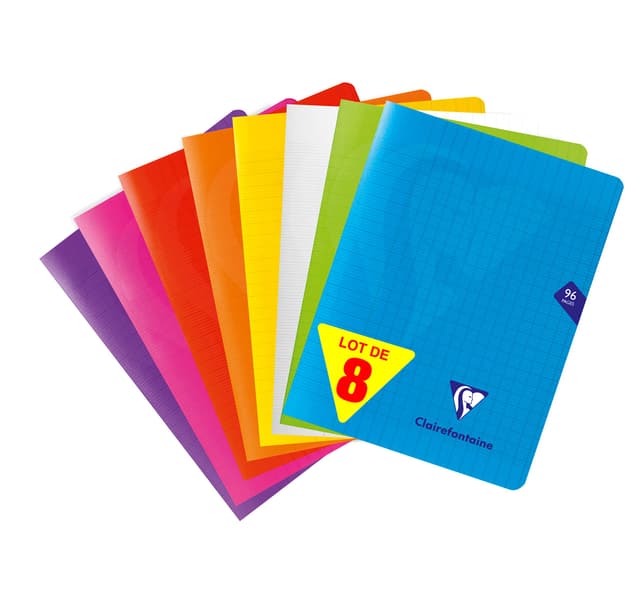 📚 Clairefontaine 313741AMZC - Set mit 8 Heften Mimesys, französische Lineatur, 90g, 48 Blatt, 17 x 22cm
