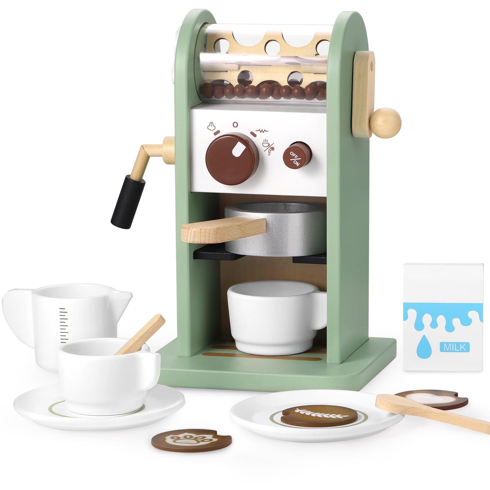 🌟 GAGAKU Holz-Kaffeemaschinen-Spielset mit Mühle 🌟