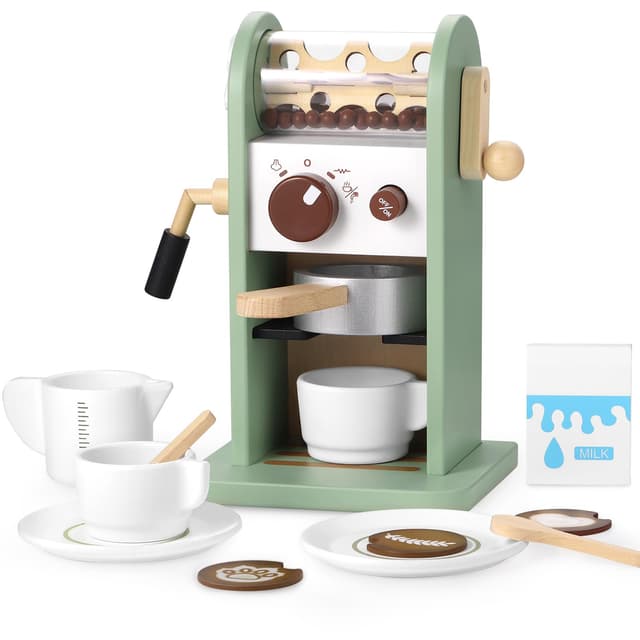 🌟 GAGAKU Holz-Kaffeemaschinen-Spielset mit Mühle 🌟