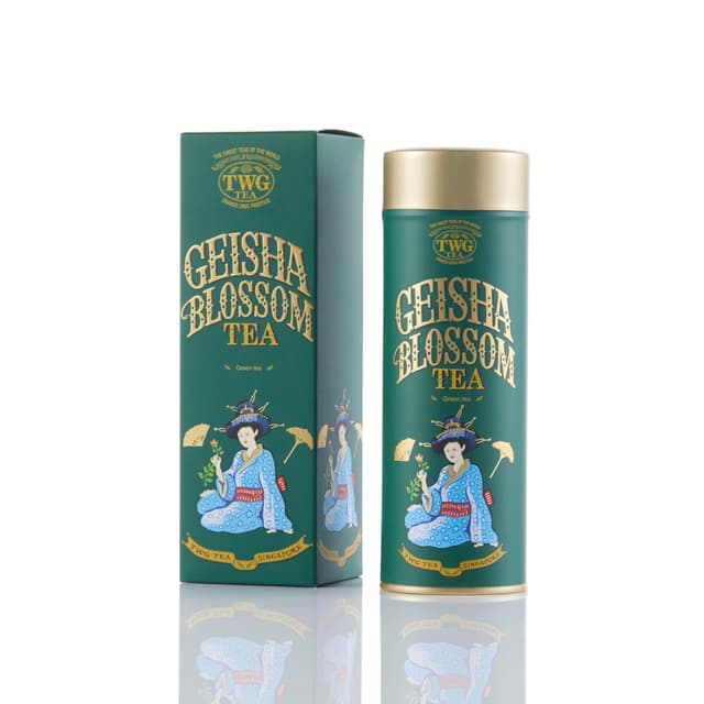 TWG Tea | Geisha Blossom Tea | Grüner Tee | Passionsfrucht- und Ringelblumenblätter | Haute Couture Dose, 100G | Geschenkset 🍵🌸