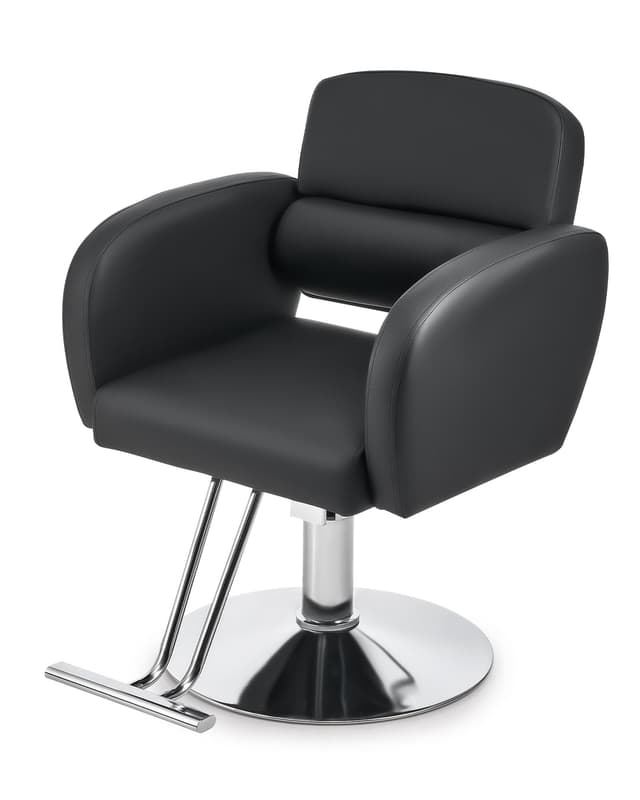 CO-Z Friseurstuhl Schwarz | Klassischer Friseurstuhl mit 360° Drehbarkeit und hydraulischer Anpassung
