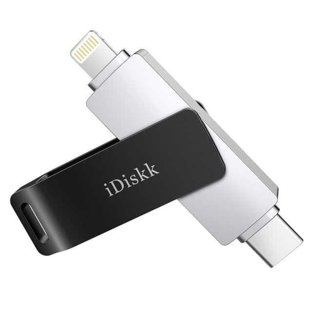📱 iDiskk MFi-zertifiziertes 256GB USB-Flash-Laufwerk für iPhone - 2-in-1 Foto-Stick & Speicherstick