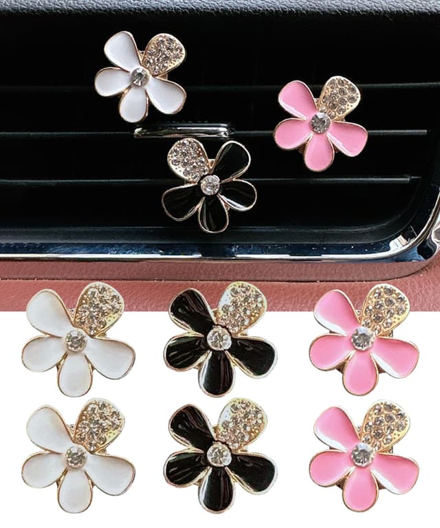 🌸 Flaconi 6PCS Auto Zubehör Innenraum | Blumen Klimaanlage Clip | Auto-Lufterfrischer-Entlüftungsclips