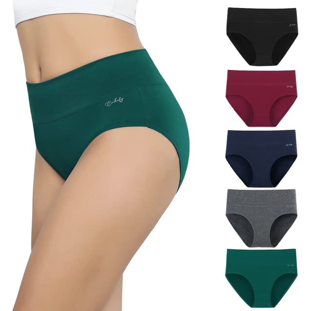 Anqier Unterhosen Damen, 5er Pack Stretch Baumwolle Hohe Taille Slips Damen